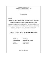 Đánh giá hiệu quả một số biện pháp phục hồi sinh cảnh nhằm bảo tồn loài Voọc đen má trắng  có sự tham gia của cộng đồng tại khu bảo tồn thiên nhiên Thần Sa – Phượng Hoàng, huyện Võ Nhai, tỉnh Thái Nguyên.