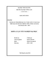 Đánh giá tình hình quản lý Nhà nước về đất đai địa bàn huyện Thông Nông tỉnh Cao Bằng giai đoạn từ năm 2011-2013.