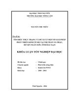 Tìm hiểu thực trạng và đề xuất một số giải pháp phát triển kinh tế hộ tại thị trấn Nà Phặc, huyện Ngân Sơn, tỉnh Bắc Kạn.