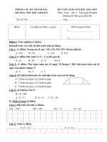 Đề kiểm tra cuối học kì 2 môn Toán lớp 2 năm học 2014-2015 trường Tiểu học Kim Bài, Hà Nội
