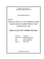 Đánh giá công tác cấp GCNQSDĐ đất trên địa bàn huyện Gia Bình - tỉnh Bắc Ninh giai đoạn 2011 - 2013.