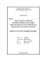 Thực trạng và một số giải pháp nhằm giảm nghèo cho người dân tại xã Vĩnh Quang, huyện Bảo Lâm, tỉnh Cao Bằng.