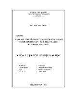 Đánh giá tình hình chuyển quyền sử dụng đất tại huyện Phổ Yên - tỉnh Thái Nguyên giai đoạn 2010 – 2013.