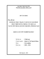 Đánh giá thực trạng và đề xuất giải pháp phát triển rừng trồng cây Keo lai tại xã Yên Nhuận, huyện Chợ Đồn, tỉnh Bắc Kạn.