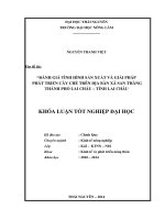 Đánh giá tình hình sản xuất và giải pháp phát triển cây chè trên địa bàn xã San Thàng – thành phố Lai Châu – tỉnh Lai Châu.