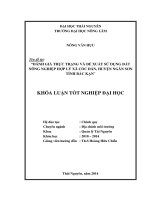 Đánh giá thực trạng và đề xuất sử dụng đất nông nghiệp hợp lý xã Cốc Đán - huyện Ngân Sơn - tỉnh Bắc Kạn.