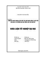 Đánh giá thực trạng và đề xuất các giải pháp quản lý rác thải sinh hoạt tại trường Đại học Nông Lâm Thái Nguyên.