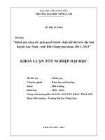 Đánh giá công tác giải quyết tranh chấp đất đai trên địa bàn huyện Lục Nam - tỉnh Bắc Giang giai đoạn 2011- 2013.