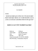 Đánh giá hiệu quả công tác ứng dụng biện pháp sinh học trong xử lý môi trường tại xã Lăng Can - huyện Lâm Bình - tỉnh Tuyên Quang.