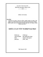 Đánh giá thực trạng nông thôn theo 19 tiêu chí phục vụ cho công tác quy hoạch xây dựng nông thôn mới tại xã Nghinh Tường - huyện Võ Nhai - tỉnh Thái Nguyên.
