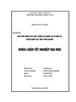Giải pháp nâng cao chất lượng lao động tại xã Bình Xa, huyện Hàm Yên, tỉnh Tuyên Quang.