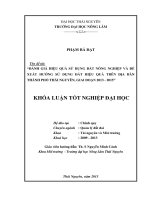 Đánh giá hiệu quả sử dụng đất nông nghiệp và đề xuất hướng sử dụng đất hiệu quả trên địa bàn Thành Phố Thái Nguyên, giai đoaạn 2013 - 2015.