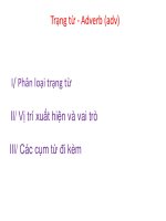 BÀI GIẢNG TRẠNG TỪ - Adverb
