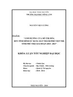 Ảnh hưởng của đô thị hóa đến tình hình sử dụng đất thành phố Việt Trì - tỉnh Phú Thọ