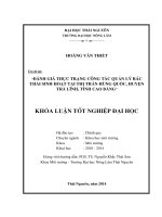 Đánh giá thực trạng công tác Quản lý rác thải sinh hoạt tại thị trấn Hùng Quốc - huyện Trà Lĩnh - tỉnh Cao Bằng.