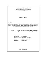 Đánh giá sự tham gia của cộng đồng trong chương trình xây dựng nông thôn mới tại xã Thông Nguyên, huyện Hoàng Su Phì, tỉnh Hà Giang.