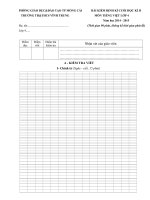 Đề kiểm tra cuối kì 2 môn Tiếng Việt lớp 4 năm học 2014-2015 trường TH&THCS Vĩnh Trung, Quảng Ninh