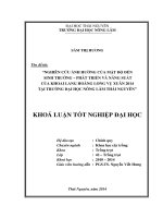 Nghiên cứu ảnh hưởng của mật độ đến sinh trưởng – phát triển và năng suất của khoai lang Hoàng Long vụ Xuân 2014 tại trường Đại học Nông Lâm Thái Nguyên.