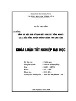 Đánh giá hiệu quả sử dụng đất sản xuất nông nghiệp tại xã Đức Hồng, huyện Trùng Khánh, tỉnh Cao Bằng.