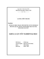 Đánh giá hiện trạng môi trường nước sinh hoạt phường Quang Trung, thành phố Thái Nguyên, tỉnh Thái Nguyên.