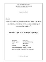 Đánh giá hiện trạng và đề xuất giải pháp quản lý chất thải rắn y tế tại bệnh viện Đa khoa huyện Quế Phong, tỉnh Nghệ An.