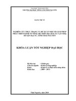 Nghiên cứu thực trạng và đề xuất một số giải pháp phát triển kinh tế nông hộ trên địa bàn xã Vạn Thọ - huyện Đại Từ - tỉnh Thái Nguyên.