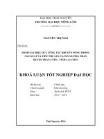 Đánh giá hiệu quả công tác khuyến nông trong sản xuất và tiêu thụ lúa tại xã Mường Than - huyện Than Uyên - tỉnh Lai Châu.