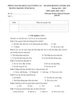 Đề kiểm tra cuối học kì 2 môn Khoa học lớp 4 năm học 2014-2015 trường TH&THCS Vĩnh Trung, Quảng Ninh