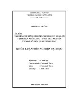Nghiên cứu tình hình mắc bệnh giun đũa lợn tại huyện Phú Lương - tỉnh Thái Nguyên và một số biện pháp phòng trị.