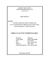 Đánh giá hiệu quả kinh tế trồng mía của các hộ nông dân trên địa bàn xã Đức Long, huyện Thạch An, tỉnh Cao Bằng.
