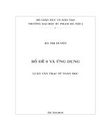 Bổ đề S và ứng dụng