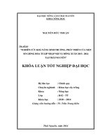 Nghiên cứu khả năng sinh trưởng, phát triển của một số giống hoa Tulip nhập nội vụ Đông Xuân 2013 - 2014 tại Thái Nguyên.