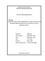 Đánh giá phẩm chất tinh dịch của một số giống lợn tại Trạm truyền giống gia súc huyện Lục Ngạn tỉnh Bắc Giang.