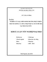 Nghiên cứu đặc điểm sinh trưởng và phát triển một số giống cà chua nhập nội vụ xuân hè 2014 tại Thái Nguyên.