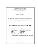 Đánh giá đặc điểm cấu trúc rừng trồng Keo tại xã Tân Thái, huyện Đại Từ, tỉnh Thái Nguyên.