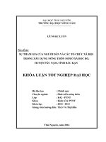 Sự tham gia của người dân và các tổ chức xã hội trong xây dựng nông thôn mới ở xã Bộc Bố, Huyện Pác Nặm, Tỉnh Bắc Kạn.