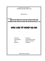 Nghiên cứu ảnh hưởng của đô thị hóa đến sử dụng đất nông nghiệp tại phường Đề Thám, thành phố Cao Bằng, tỉnh Cao Bằng giai đoạn 2010 - 2013.