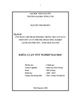 Ứng dụng chế phẩm sinh học trong việc sản xuất phân hữu cơ từ phế phụ phẩm nông nghiệp tại huyện Phổ Yên – tỉnh Thái Nguyên.