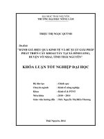 Đánh giá hiệu quả kinh tế và đề xuất giải pháp phát triển cây khoai tây tại xã Bình Long, huyện Võ Nhai, tỉnh Thái Nguyên.