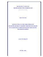 Đánh giá công tác thực hiện chính sách bồi thường, hỗ trợ, tái định cư khi nhà nước thu hồi đất tại một số dự án trên địa bàn Huyện Thuỷ Nguyên Thành phố Hải Phòng