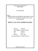 Nghiên cứu khả năng sinh trưởng phát triển của một số giống hoa Tulip vụ Đông Xuân 2013 – 2014 tại Thái Nguyên.