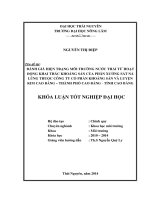 Đánh giá hiện trạng môi trường nước thải từ hoạt động khai thác khoáng sản của phân xưởng sắt Nà Lũng thuộc Công ty cổ phần Khoáng Sản và Luyện Kim Cao Bằng – Thành phố Cao Bằng - Tỉnh Cao Bằng.