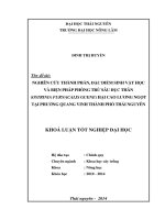 Nghiên cứu thành phần, đặc điểm sinh vật học và biện pháp phòng trừ của sâu đục thân (Ostrinia furnacalis Guenee) hại cao lương ngọt tại phường Quang Vinh - thành phố Thái Nguyên..