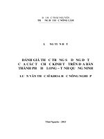 Đánh giá thực trạng sử dụng đất của các tổ chức kinh tế trên địa bàn thành phố Hạ Long, tỉnh Quảng Ninh