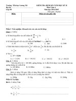 Đề kiểm tra cuối học kì 2 môn Toán lớp 4 năm 2015 trường Tiểu học Lương Tài, Hưng Yên