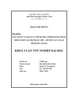 Xây dựng và quản lý hồ sơ địa chính bằng phần mềm ViLIS tại thị trấn Chũ - huyện Lục Ngạn - tỉnh Bắc Giang.