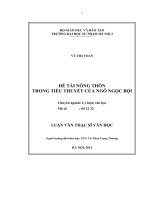 Đề tài nông thôn trong tiểu thuyết của Ngô Ngọc Bội