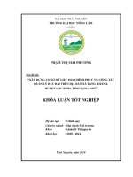 Xây dựng cơ sở dữ liệu địa chính phục vụ công tác Quản lý Đất đai trên địa bàn xã Bằng Khánh - huyện Lộc Bình - tỉnh Lạng Sơn.