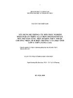 Xây dựng hệ thống câu hỏi trắc nghiệm khách quan nhiều lựa chọn nhằm đánh giá mức độ nắm vững một số kiến thức thuộc chương Điện tích Từ trường của học sinh lớp 11 THPT (Nâng cao)