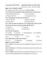 Đề kiểm tra học kì 2 môn Lịch sử lớp 6 năm học 2014-2015 trường THCS Nguyễn Du